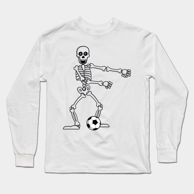 'Skeleton Flossing with Soccer Ball' Costume Halloween Long Sleeve T-Shirt by ourwackyhome